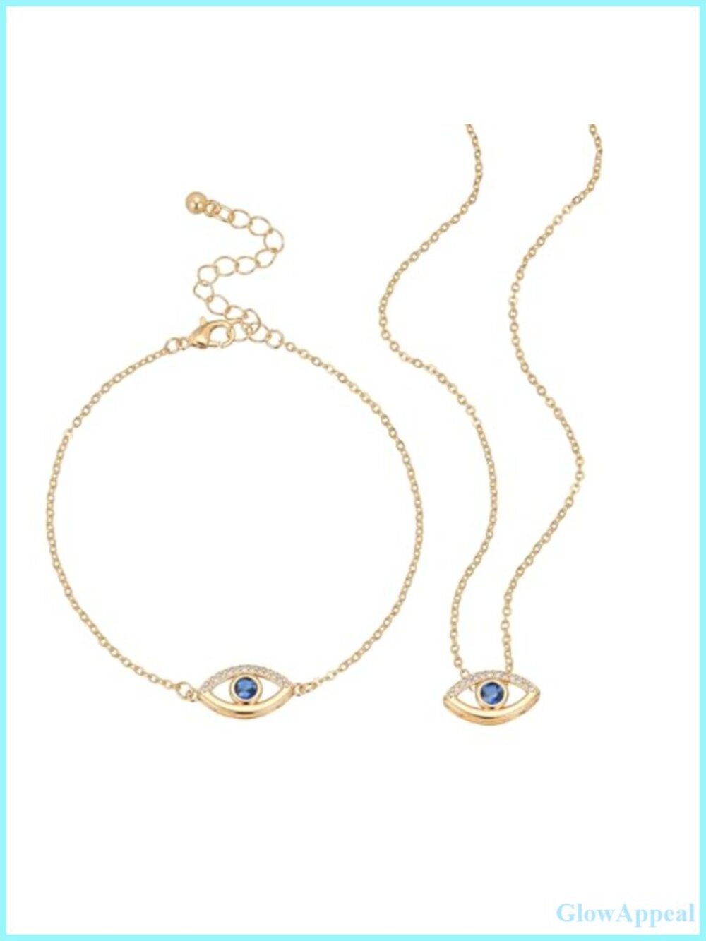 SEADAY Layered Gold Plated Necklace Set Women Pendant Charm Bracelet Gift